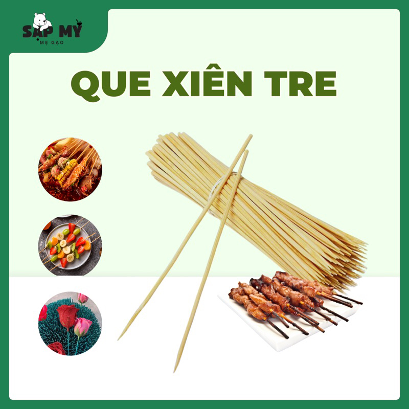 Que xiên tre tăm xiên gỗ làm thịt xiên nướng cắm hoa 20cm 25cm | Shopee ...