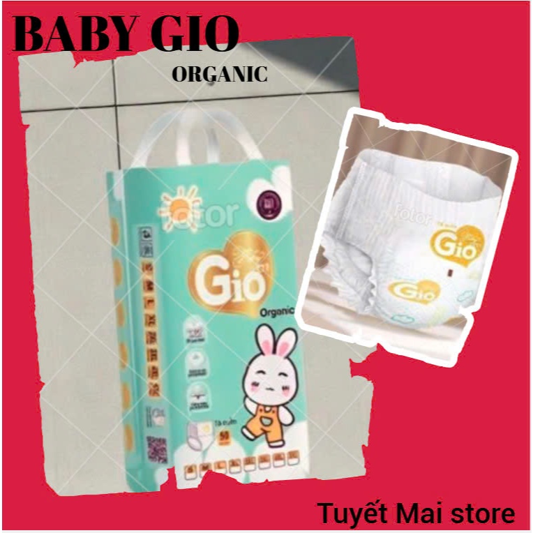 TÃ BỈM QUẦN BABY GIO ORGANIC CHO BÉ - MIỄN SHIP 50 MIẾNG (1 BỊCH )