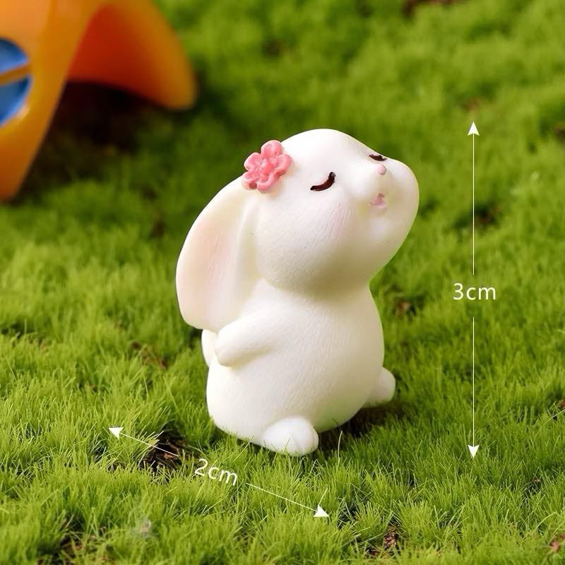Tượng Thỏ Micro Phong Cảnh DIY Trang Trí Nhà Thu Nhỏ Cổ Tích Trang Trí Sân Vườn Mới