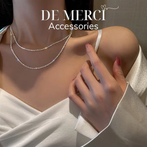 Set 2 Dây chuyền De Merci bạc xù 925 lấp lánh, sang trọng