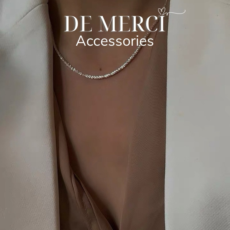 Set 2 Dây chuyền De Merci bạc xù 925 lấp lánh, sang trọng