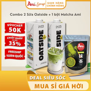 Combo 2 Hộp Oatside Barista Blend 1L + Bột Matcha Ami (Nhật) 100g