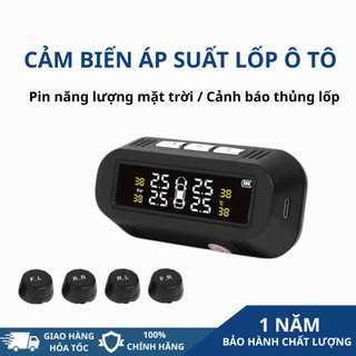 Cảm Biến Áp Suất Lốp Ô Tô Van Ngoài TPMS, Dán Kính Lái Sử Dụng Năng Lượng Mặt Trời, Cảnh Báo Thủng Lốp, Nổ Lốp - BH 12T