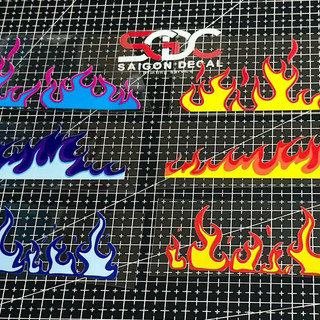 Tem Sticker DTF Lửa Dán Lốc Máy 6 Mẫu Mới 2025 |SGDC - 1 Cái|