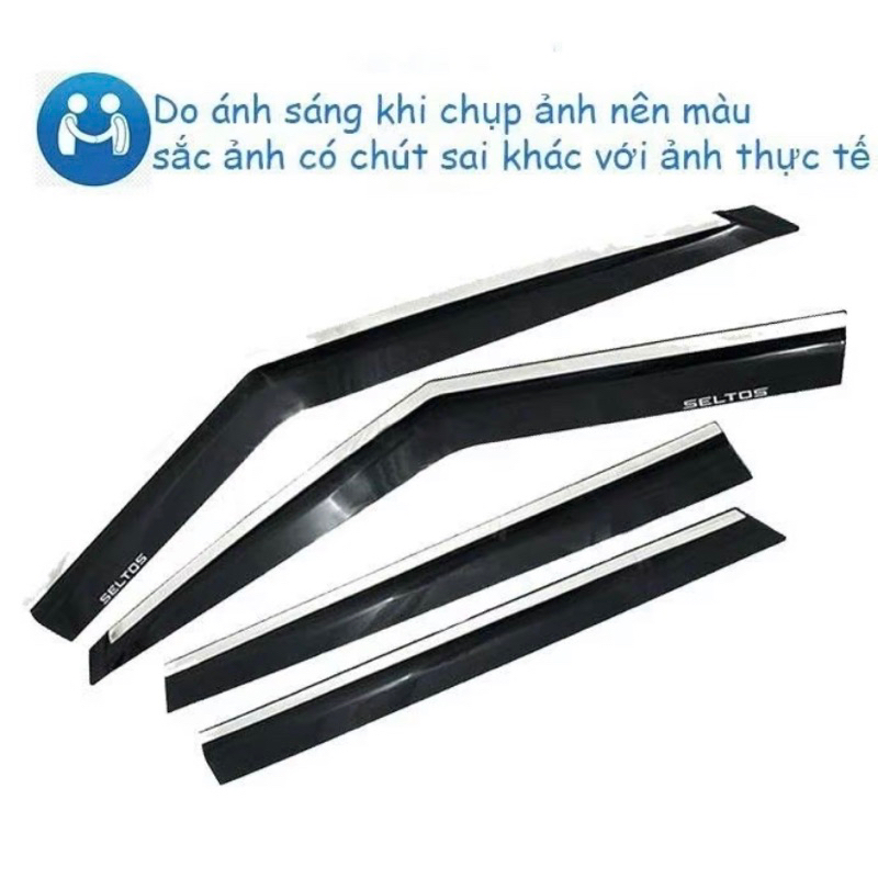 Vè che mưa xe KIA Seltos 2020-2025 chỉ inox sáng bóng hàng cao cấp