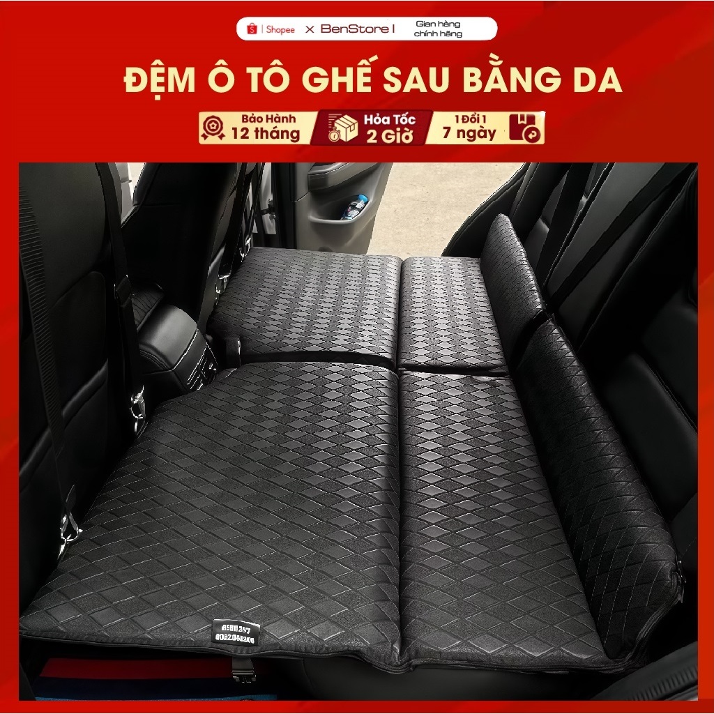 Đệm Ô Tô Ghế Sau Gấp Gọn Bằng Da Cao Cấp, Nệm Xe Hơi Bằng Da Gấp Gon Thông Minh BenStore 10