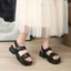 Dép sandal đế cao nữ 4cm chữ Minn quai nhựa silicon