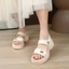 Dép sandal đế cao nữ 4cm chữ Minn quai nhựa silicon