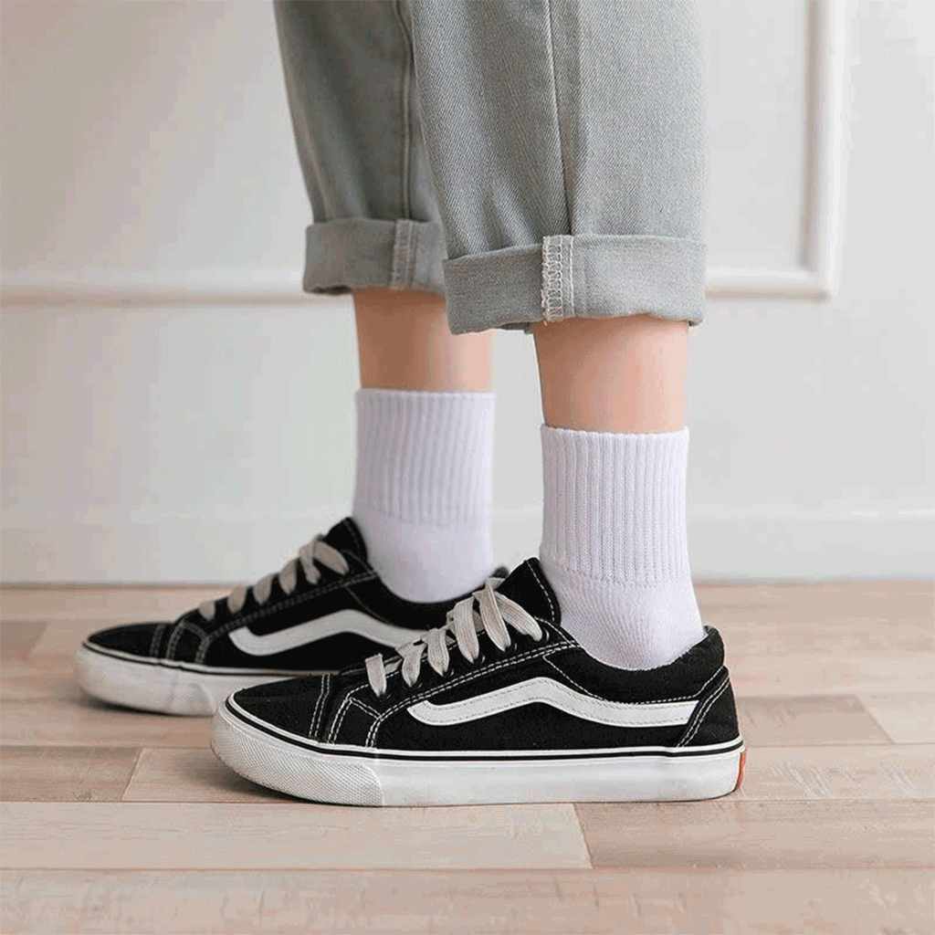[COMBO 5] Tất Vớ Nam Nữ Cổ Cao Trơn EKIUSHOP Cotton Êm Ái Dày Dặn Thoáng Khí - Ekiu Shop