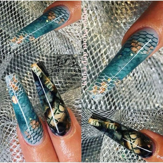 Lưới phun da rắn nail -  lưới ẩn bột kích thước 20 x 10 cm