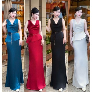 Đầm Dạ hội dây xích bông eo tko mm 2025