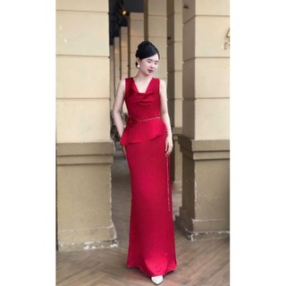 Đầm Dạ hội dây xích bông eo tko mm 2025