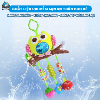 Đồ Chơi Treo Nôi Cho Bé Happy Monkey, Thú Bông Treo Xe Đẩy Kích Thích Giác Quan Trẻ Sơ Sinh