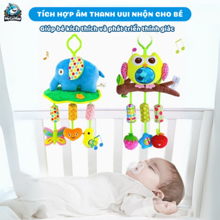 Đồ Chơi Treo Nôi Cho Bé Happy Monkey, Thú Bông Treo Xe Đẩy Kích Thích Giác Quan Trẻ Sơ Sinh