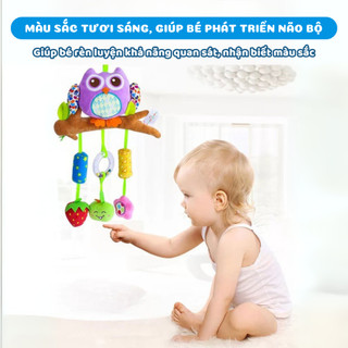 Đồ Chơi Treo Nôi Cho Bé Happy Monkey, Thú Bông Treo Xe Đẩy Kích Thích Giác Quan Trẻ Sơ Sinh