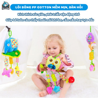 Đồ Chơi Treo Nôi Cho Bé Happy Monkey, Thú Bông Treo Xe Đẩy Kích Thích Giác Quan Trẻ Sơ Sinh