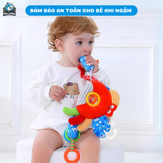 Đồ Chơi Treo Nôi Cho Bé Happy Monkey, Thú Bông Treo Xe Đẩy Kích Thích Giác Quan Trẻ Sơ Sinh