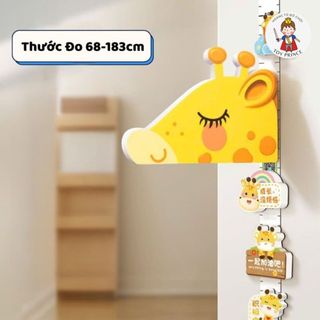Thước Đo Chiều Cao Pony / Hươu Vàng Sư Tử Ngộ Nghĩnh - Thước Đo Nam Châm Chất Liệu Cao Cấp Tặng Kèm Sticker