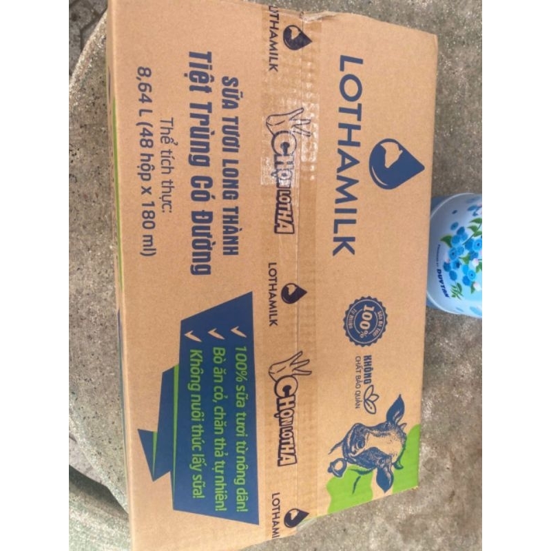 SỮA TƯƠI LONG THÀNH MILK CÓ ĐƯỜNG  2 lốc 8 họp*180ml