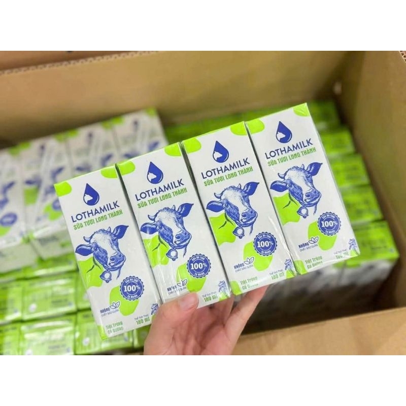 SỮA TƯƠI LONG THÀNH MILK CÓ ĐƯỜNG  2 lốc 8 họp*180ml