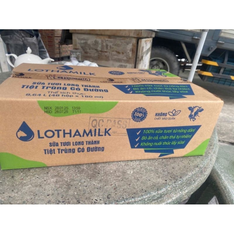 SỮA TƯƠI LONG THÀNH MILK CÓ ĐƯỜNG  2 lốc 8 họp*180ml