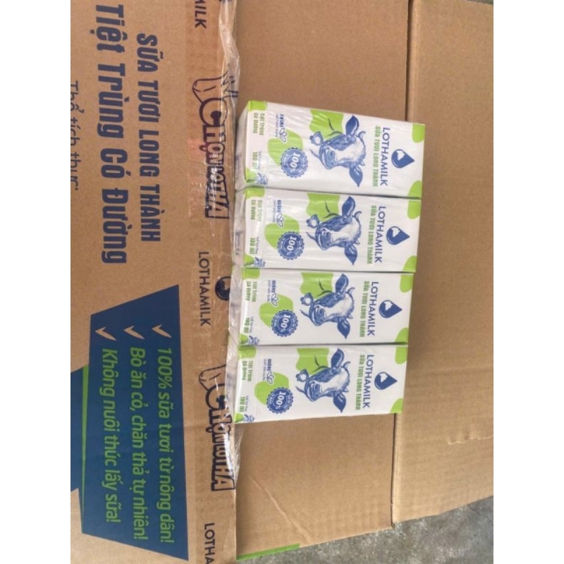 SỮA TƯƠI LONG THÀNH MILK CÓ ĐƯỜNG  2 lốc 8 họp*180ml