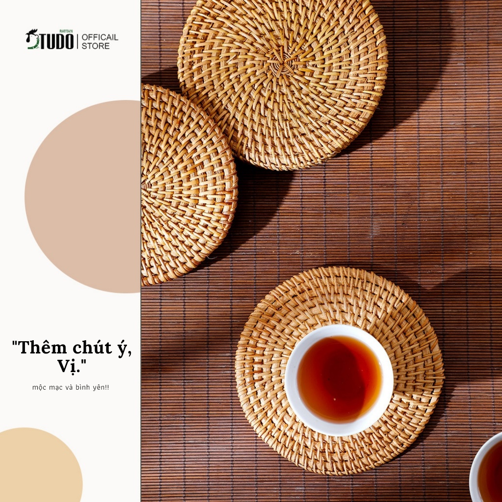 TudoRattan - Combo 6 Lót Ly Mây Tre Đan LL01 Cao Cấp - Phụ Kiện Decor Quán Cà Phê – Khách Sạn