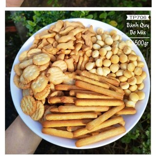 Bánh quy bơ mix 4 loại bánh quy siêu ngon: bánh quy đồng tiền, quy hạt ngọc, quy đũa, quy cá,giòn,thơm mùi bơ sữa