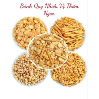 Bánh quy bơ mix 4 loại bánh quy siêu ngon: bánh quy đồng tiền, quy hạt ngọc, quy đũa, quy cá,giòn,thơm mùi bơ sữa