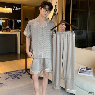 Đồ ngủ nam cao cấp set 3 món cực chất, bộ ngủ lụa cho nam (Kèm ảnh cận vải)