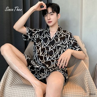Bộ đồ ngủ của nam màu đen ngắn tay cao cấp, bộ đồ ngủ nam de thương (Kèm ảnh cận vải) - Since Then
