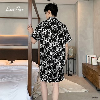 Bộ đồ ngủ của nam màu đen ngắn tay cao cấp, bộ đồ ngủ nam de thương (Kèm ảnh cận vải) - Since Then