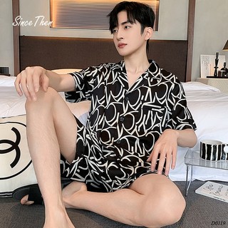 Bộ đồ ngủ của nam màu đen ngắn tay cao cấp, bộ đồ ngủ nam de thương (Kèm ảnh cận vải) - Since Then