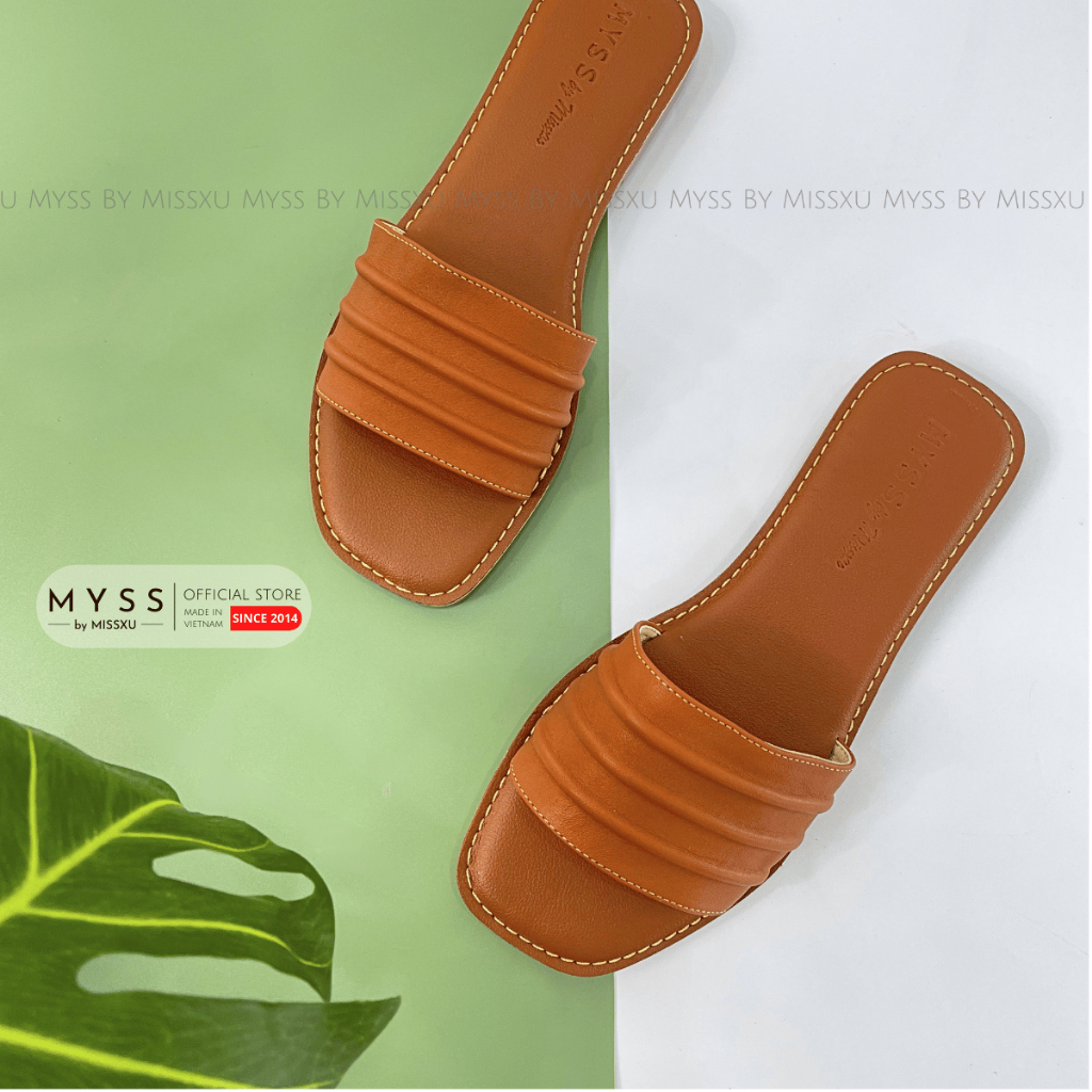 Dép nữ quai ngang họa tiết sọc 1cm thời trang MYSS - DE202