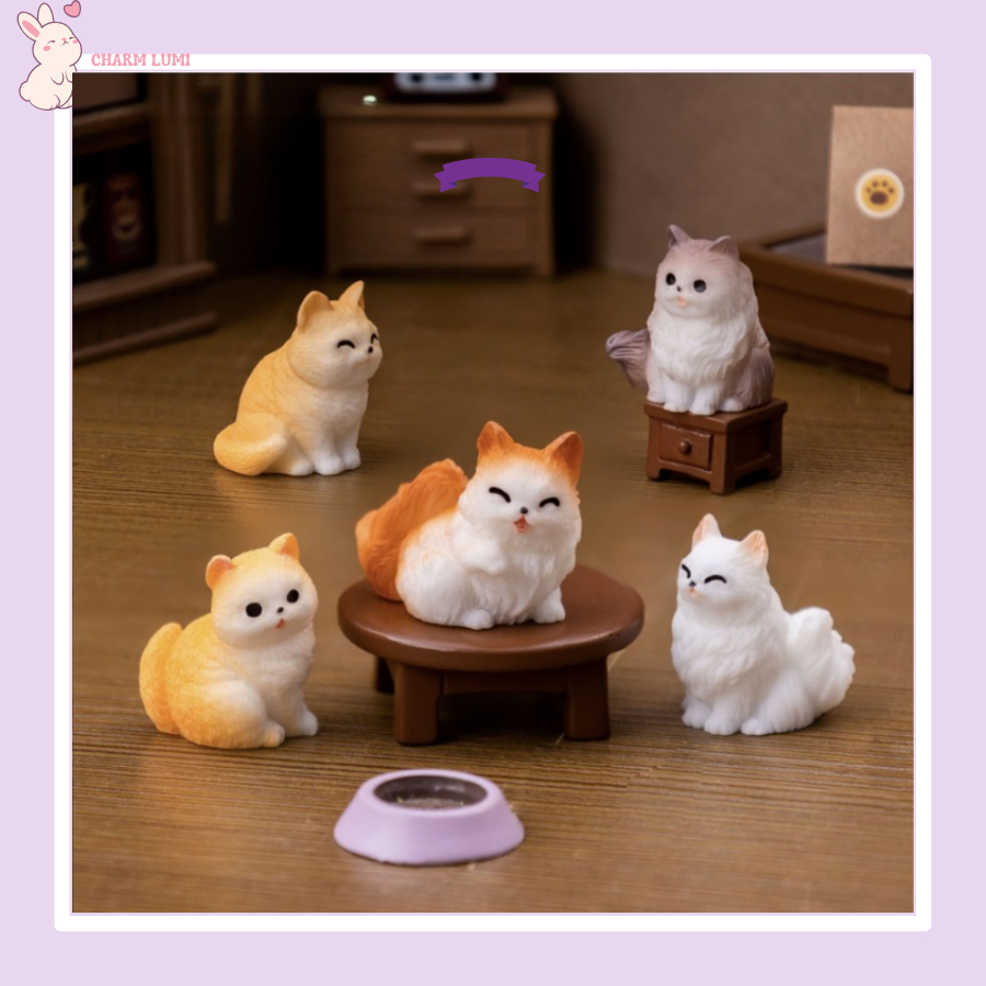MeowHome – Bộ tượng mèo mini decor siêu dễ thương - Charm Lumi | Shopee ...