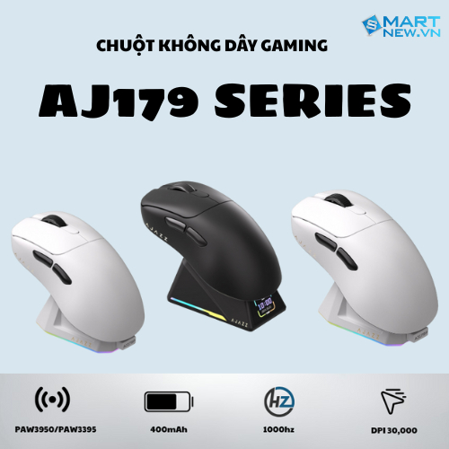Chuột không dây AJAZZ AJ179 Series -3 mode kết nối - Paw3395 - DPD 30000 - có APP | BigBuy360 - bigbuy360.vn