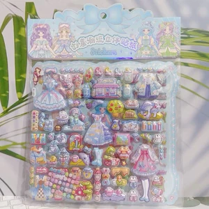 Sticker công chúa 3D hoạt hình dễ thương cho bé gái – đồ chơi sáng tạo, thay trang phục, hai lớp