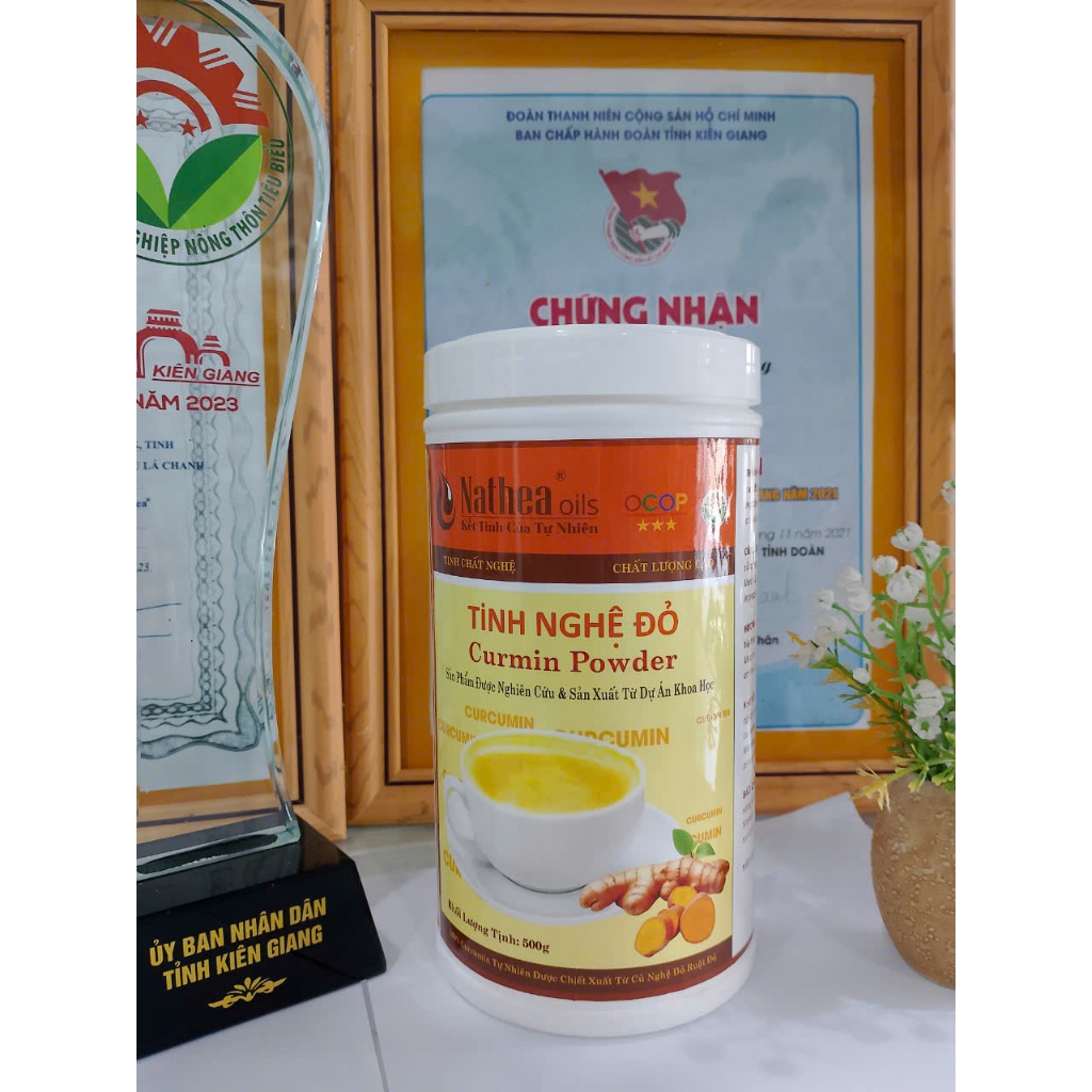 Tinh Bột Nghệ Đỏ Nathea hũ 500g.Sản phẩm Ocop 3 sao | Shopee Việt Nam