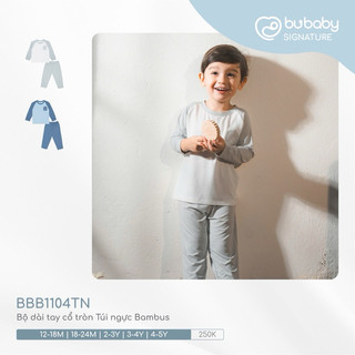 Bubaby BBB1104TN Bộ dài tay sợi tre cao cấp cho bé trai và bé gái