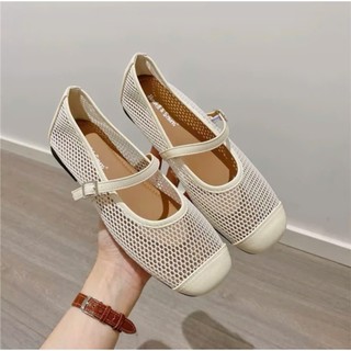 (Chân thon lùi 1sz) Giày Mary Jane lưới thoáng khí, nhẹ êm cho nữ kiểu dáng thời trang vintage Mã 115