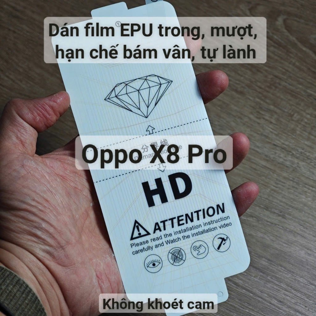 Miếng dán full màn hydrogel film ppf Oppo Find X8 Ultra / X9 Pro / X7 X6 X5 X3 X Reno 10 cường lực