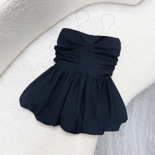 Áo Kiểu Bigsize Nữ Dáng Áo Quây Cúp Ngực Dáng Babydoll Nhún Chun Lưng Vải Lụa Xoa A186
