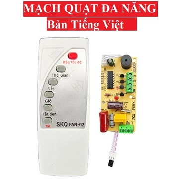 Bộ điều khiển từ xa cho quạt hơi nước quạt điều hòa LOẠI TỐT TIẾNG VIỆT, Mạch Quạt treo, đứng Đa nặng