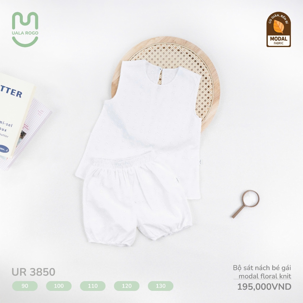(11-25kg) Bộ Ba Lỗ, Sát Nách Bé Gái Ualarogo Chất Vải Modal Floral Knit Mềm Mại UR3850 UR3863