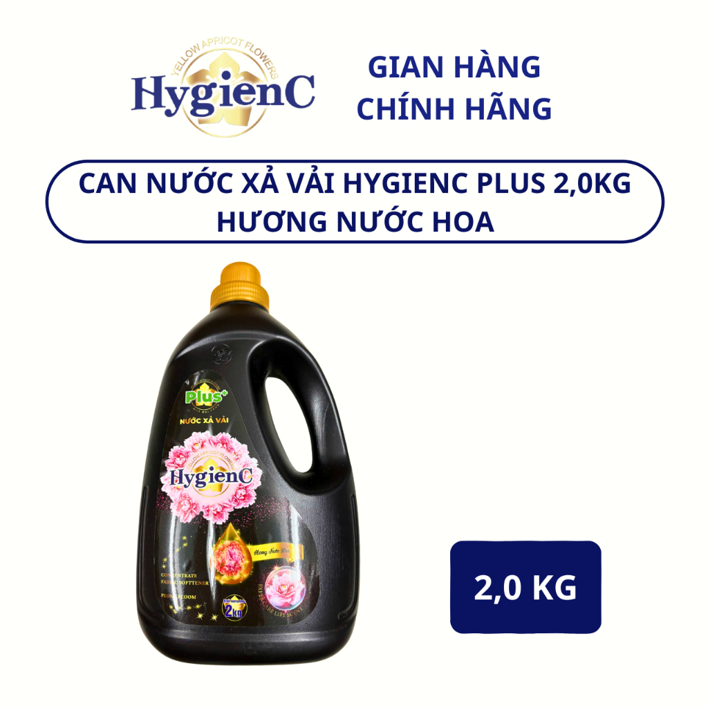 Nước Xả Dưỡng Vải Đậm Đặc HYGIENC PLUS 2.0 Kg/Can - Hương Nước Hoa Cao Cấp, Lưu Hương 12 Tuần