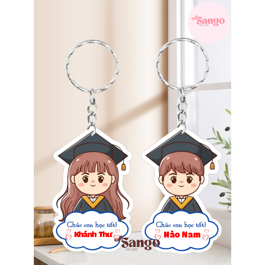 Móc Khóa  tặng học sinh,kỉ niệm tốt nghiệp ( thay tên..) - Sango