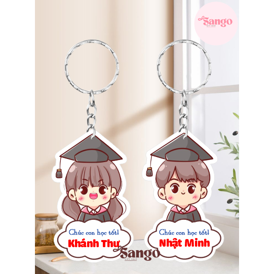 Móc Khóa  tặng học sinh,kỉ niệm tốt nghiệp ( thay tên..) - Sango