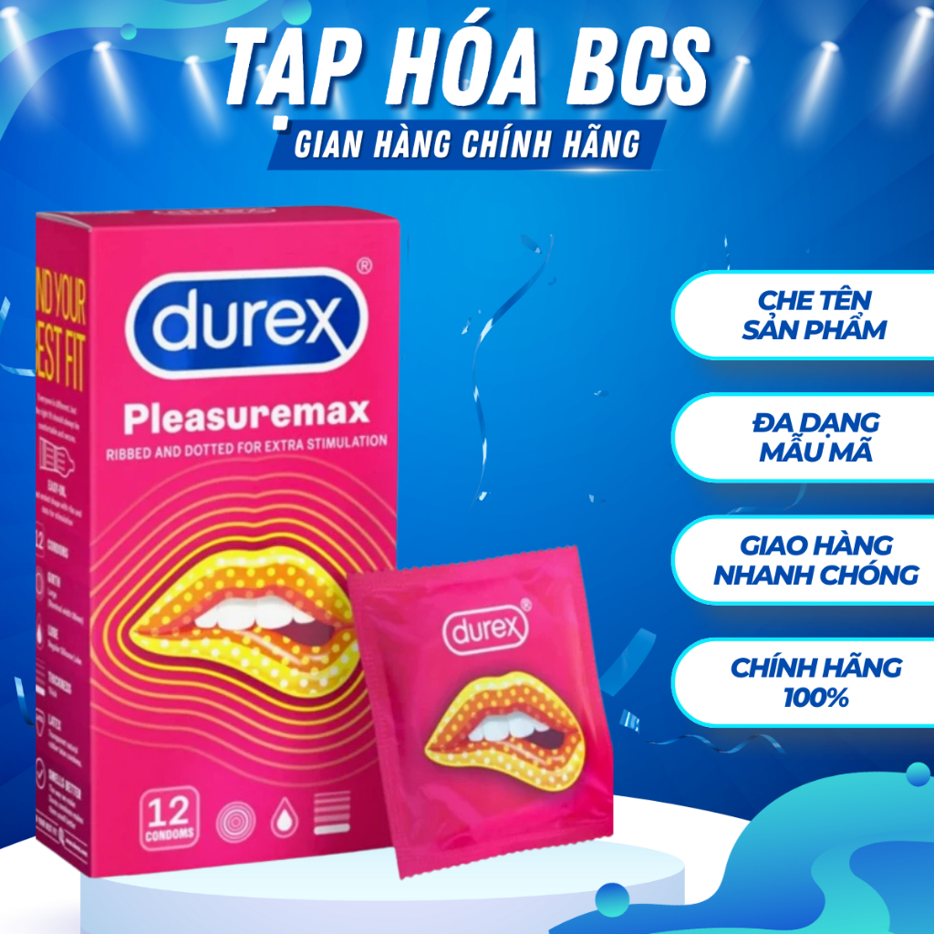 Bao cao su Durex Pleasuremax gân gai, size 56mm, 12 bao/hộp | Shopee ...