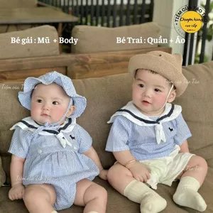 Suit kẻ xanh cover Bluedog Hàn Quốc cho bé đi biển 7-17kg mùa hè mới nhất mát mẻ cho bé trai bé gái