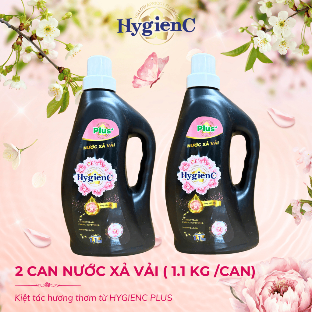 Nước Xả Vải HYGIENC PLUS 1,1 Kg/ Can Đậm Đặc Hương Nước Hoa - Lưu Hương Tới 7 Ngày, Làm Mềm Vải